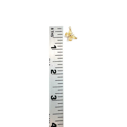 Dainty Butterfly Charm with Yellow Cubic Zirconia, Shiny 18k Gold Plated - SY055