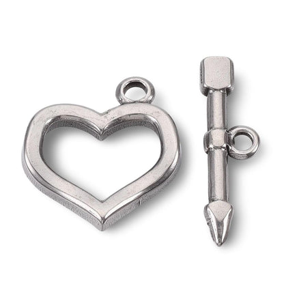 Small Cupid Heart Toggle, Stainless Steel - SS043