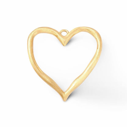 Large Open Heart Pendant, Satin 18k Gold Plated - ST232
