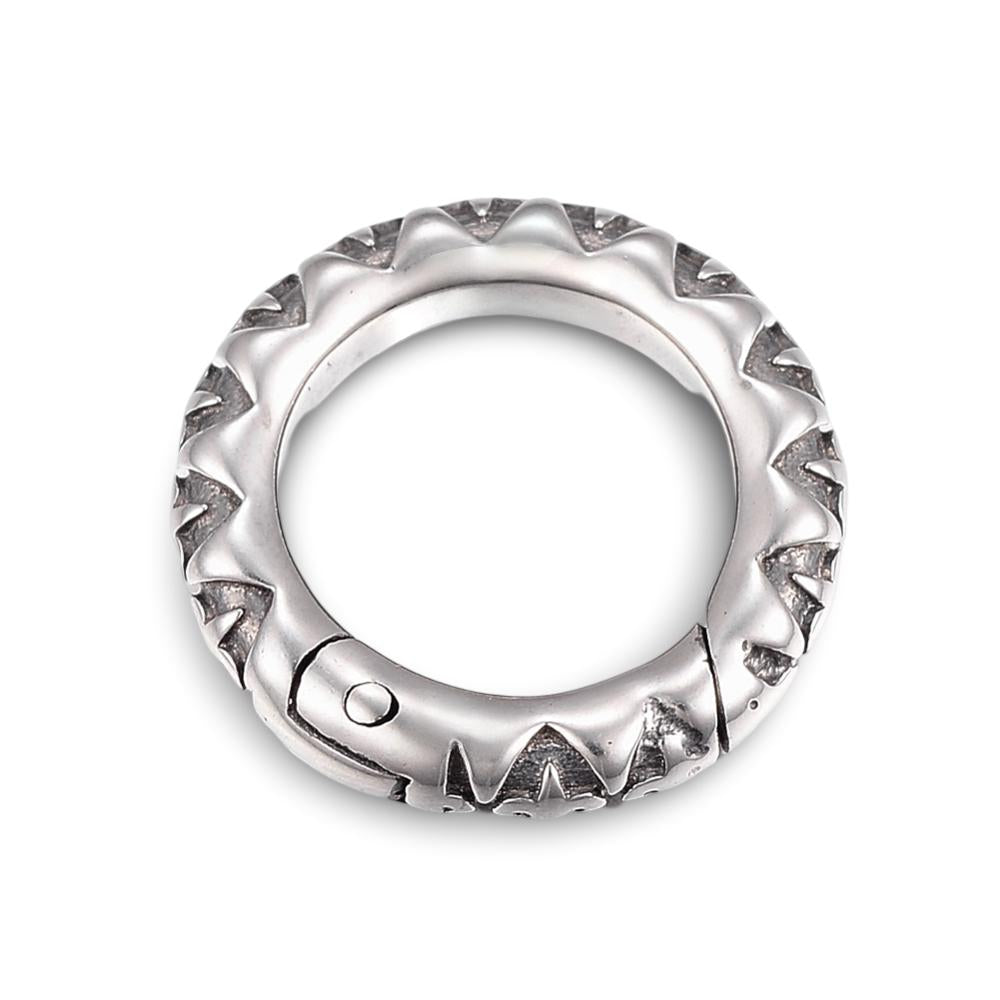 Multi-Use Textured Spring O-Ring Clasp, Stainless Steel - SS062