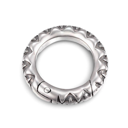 Multi-Use Textured Spring O-Ring Clasp, Stainless Steel - SS062