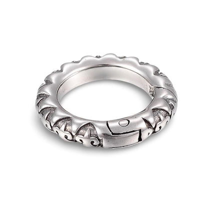 Multi-Use Textured Spring O-Ring Clasp, Stainless Steel - SS062