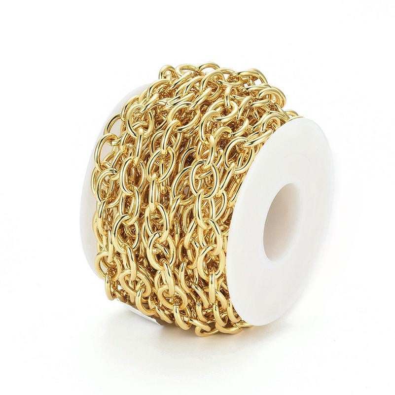 Smooth Oval Cable Chain, Shiny 18k Gold Plated