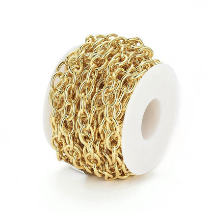 Smooth Oval Cable Chain, Shiny 18k Gold Plated