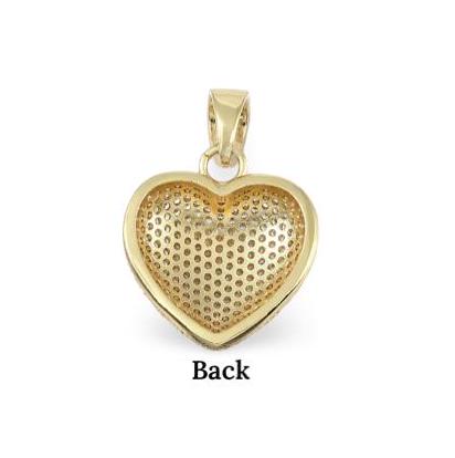 Large Micro Pave Heart Pendant, 18k Gold Plated - SY001