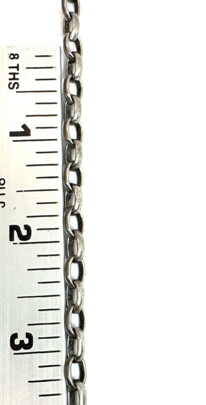 Oval Smooth Rolo Chain, Antiqued Pewter Plated - P041-CH