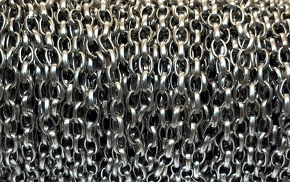 Oval Smooth Rolo Chain, Antiqued Pewter Plated - P041-CH