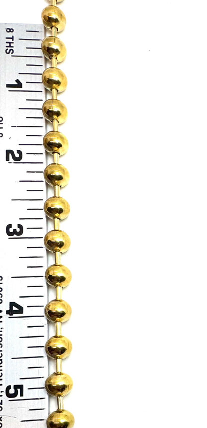 8mm Ball Chain, Ion Plated Antiqued Gold Findings