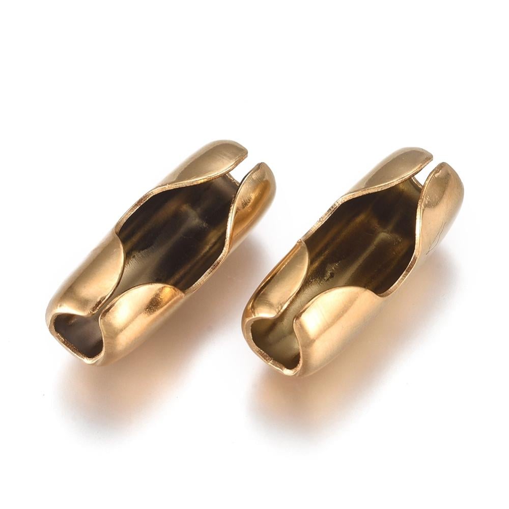 8mm Ball Chain, Ion Plated Antiqued Gold Findings