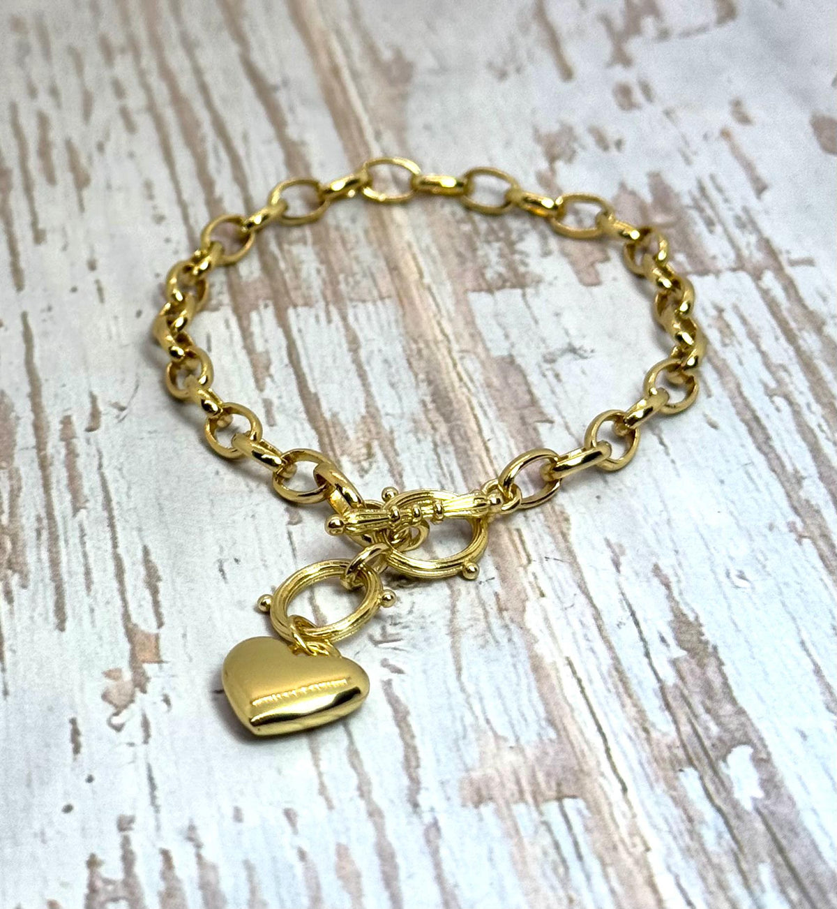 Double-Ring Toggle Clasp, 18k Real Gold Plated - SY081