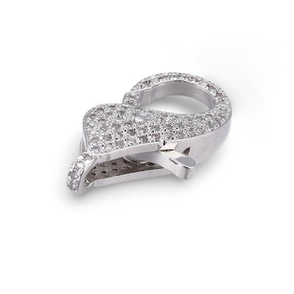 Micro Pave Cubic Zirconia Clasp, Platinum Plated - CZ612