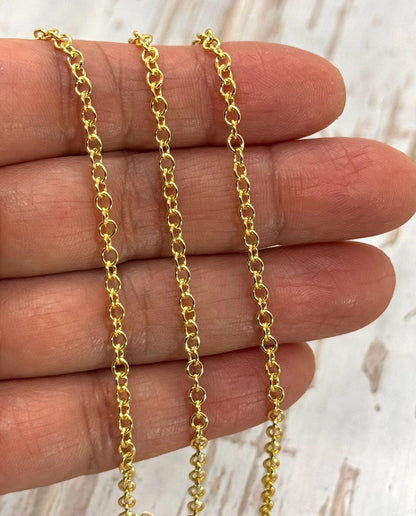 Dainty 2mm Minimalist Chain, Shiny 18k Gold Plated - Y149-CH