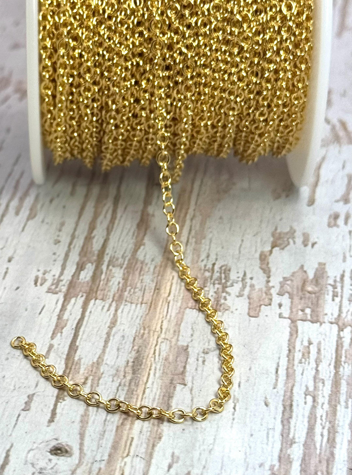 Dainty 2mm Minimalist Chain, Shiny 18k Gold Plated - Y149-CH