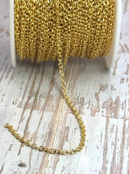 Dainty 2mm Minimalist Chain, Shiny 18k Gold Plated - Y149-CH