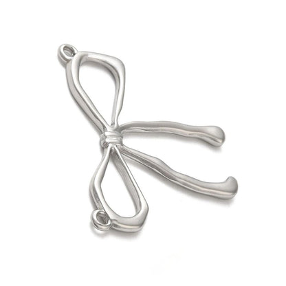 Open Bow Large Charm Connector, Stainless Steel - SS027