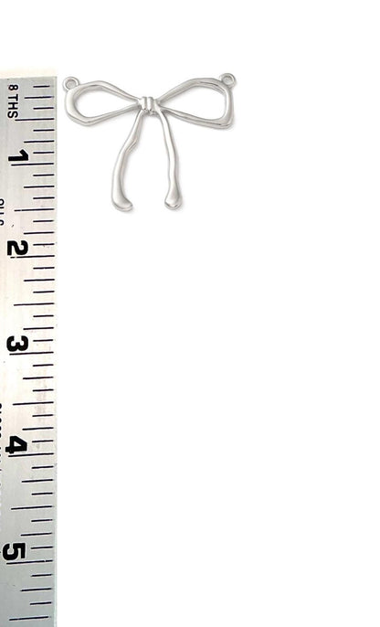 Open Bow Large Charm Connector, Stainless Steel - SS027
