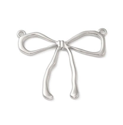 Open Bow Large Charm Connector, Stainless Steel - SS027