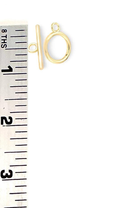 Large Round Toggle Clasp,  Shiny 18k Gold Plated - SY073