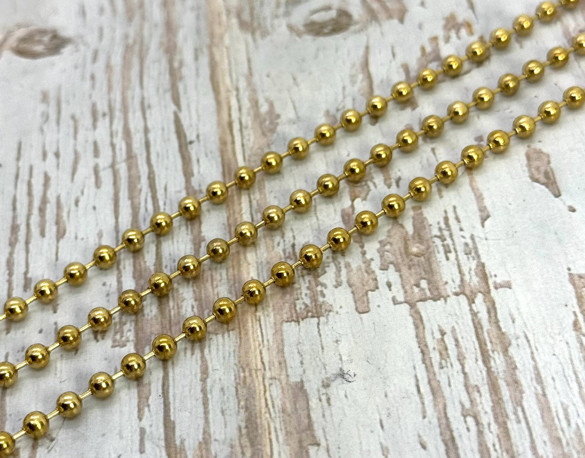 4mm Ball Chain, PVD Gold Plated