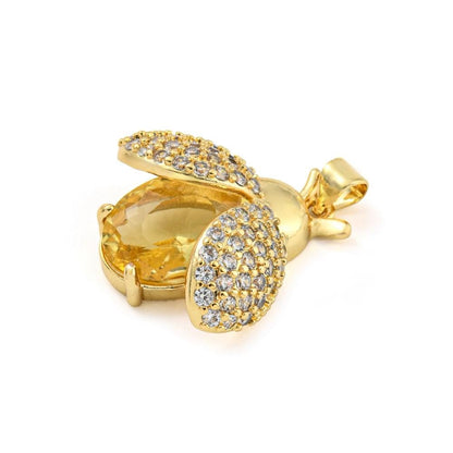 Cubic Zirconia Ladybug Charm, Red or Yellow, Shiny 18k Gold Plated