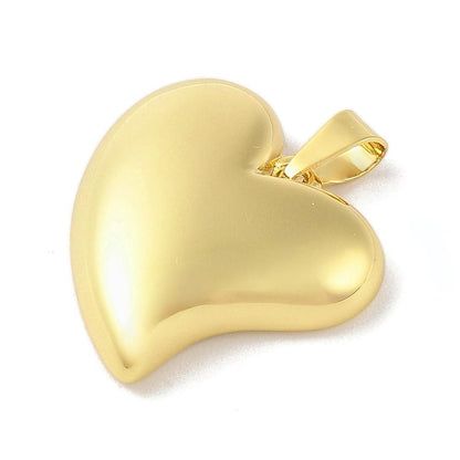 Large Puffy Heart Pendant, Shiny 18k Gold Plated - SY019