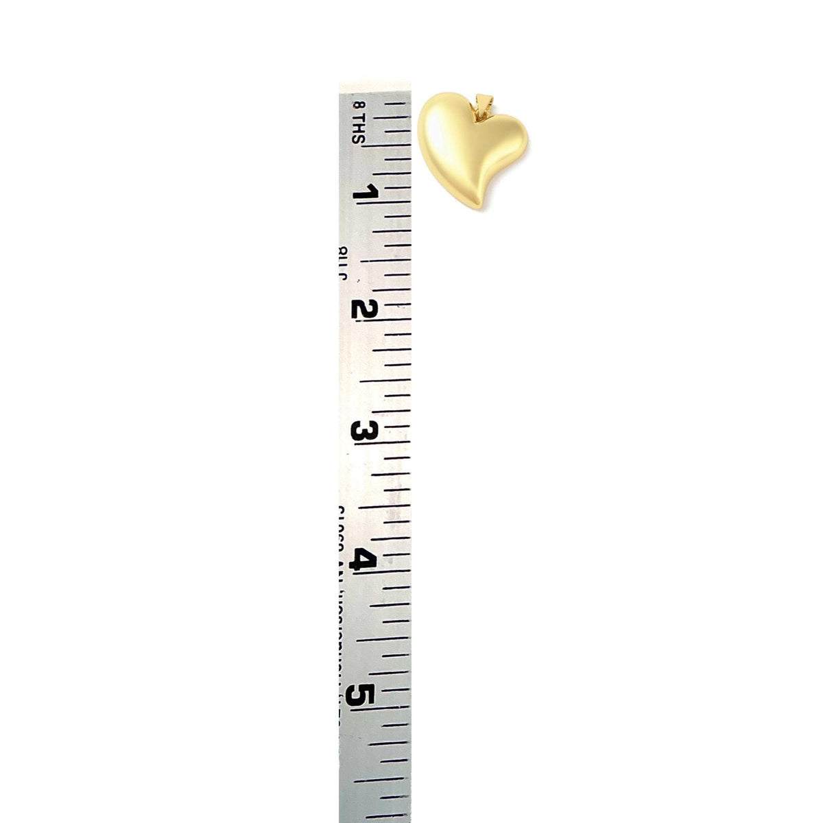 Large Puffy Heart Pendant, Shiny 18k Gold Plated - SY019