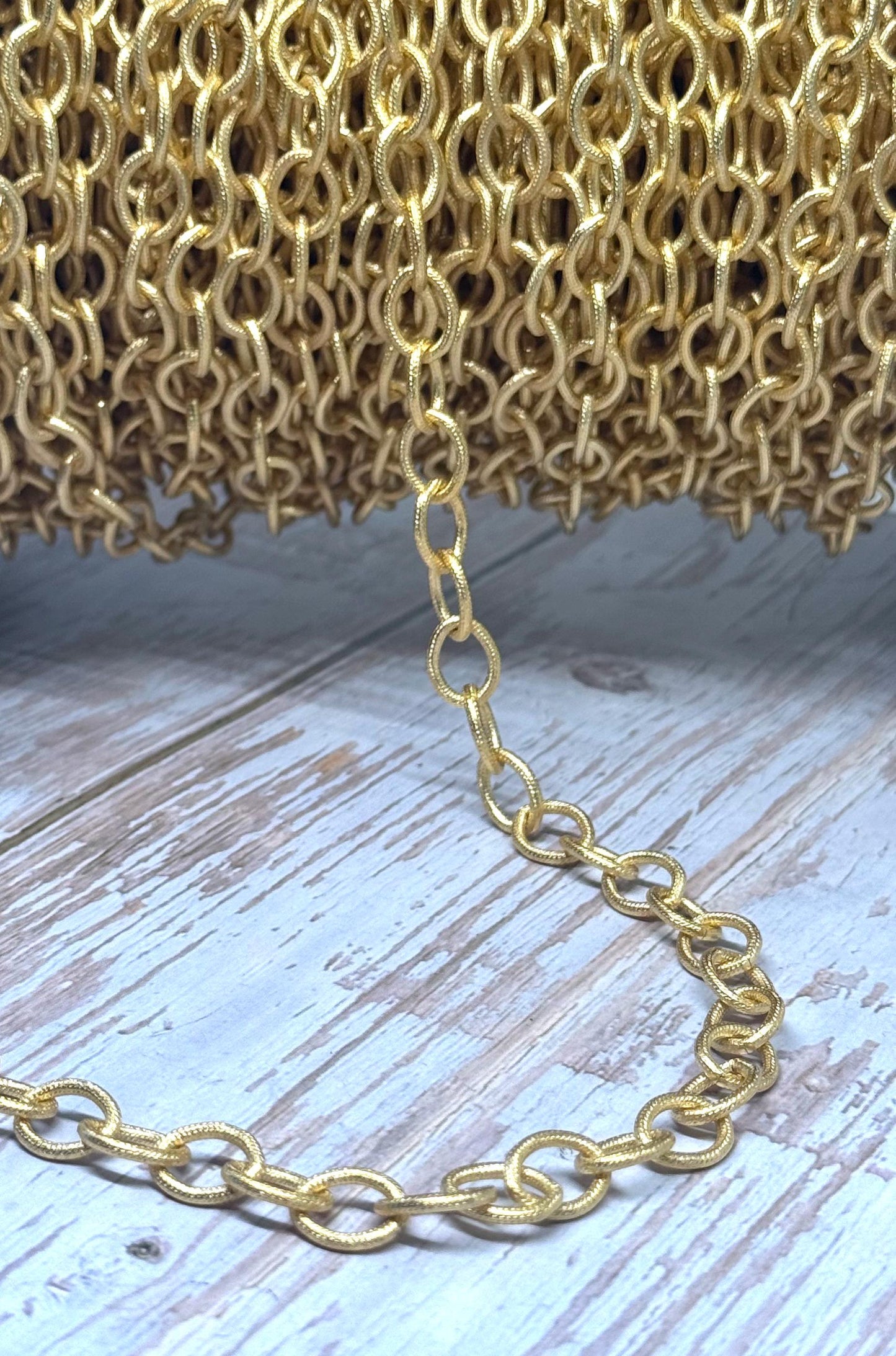 Chunky 11x9mm able Chain, Satin 18k Gold Plated - S059-CH