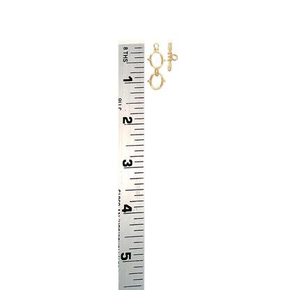 Double-Ring Toggle Clasp, 18k Real Gold Plated - SY081
