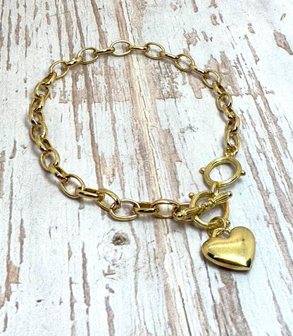 Double-Ring Toggle Clasp, 18k Real Gold Plated - SY081