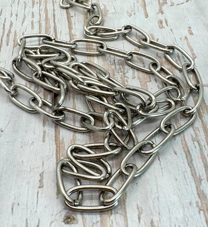 Paperclip Link Chain, Antiqued Pewter Plated - P014-CH