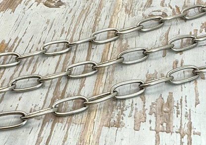 Paperclip Link Chain, Antiqued Pewter Plated - P014-CH