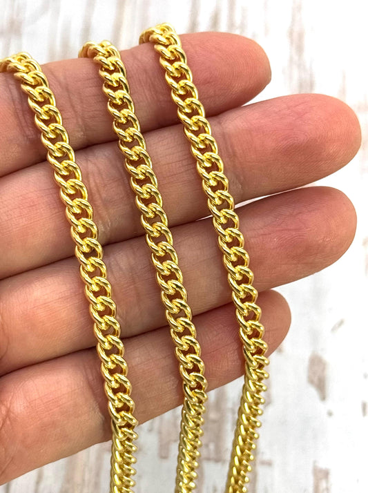 Small Delicate Curb Chain, Satin 18k Gold Plated - S089-CH