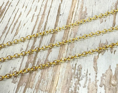 Dainty 2mm Minimalist Chain, Shiny 18k Gold Plated - Y149-CH
