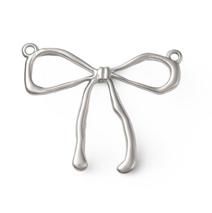 Open Bow Large Charm Connector, Stainless Steel - SS027