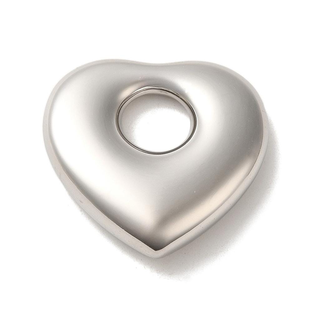 Bold Large Heart Pendant, Stainless Steel - SS052