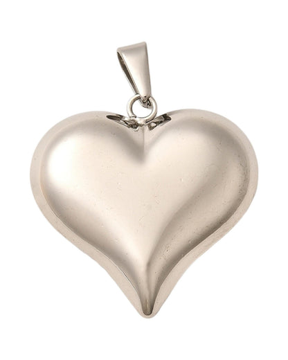 Puffy Heart Charm, Stainless Steel - SS025