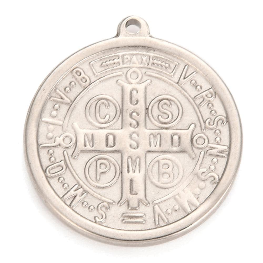 Double Sided Saint Benedict Flower Charm, Stainless Steel  - SS032