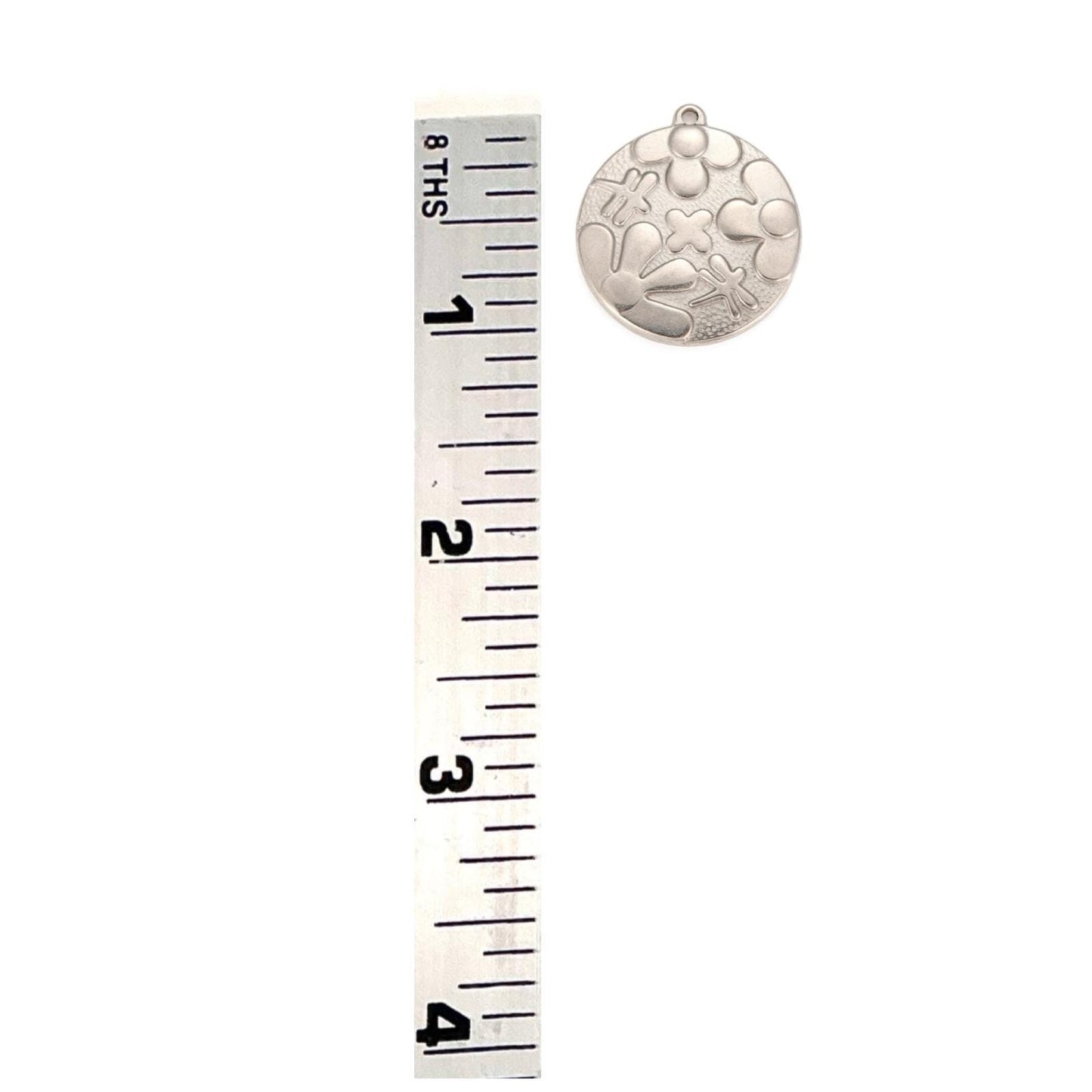 Double Sided Saint Benedict Flower Charm, Stainless Steel  - SS032