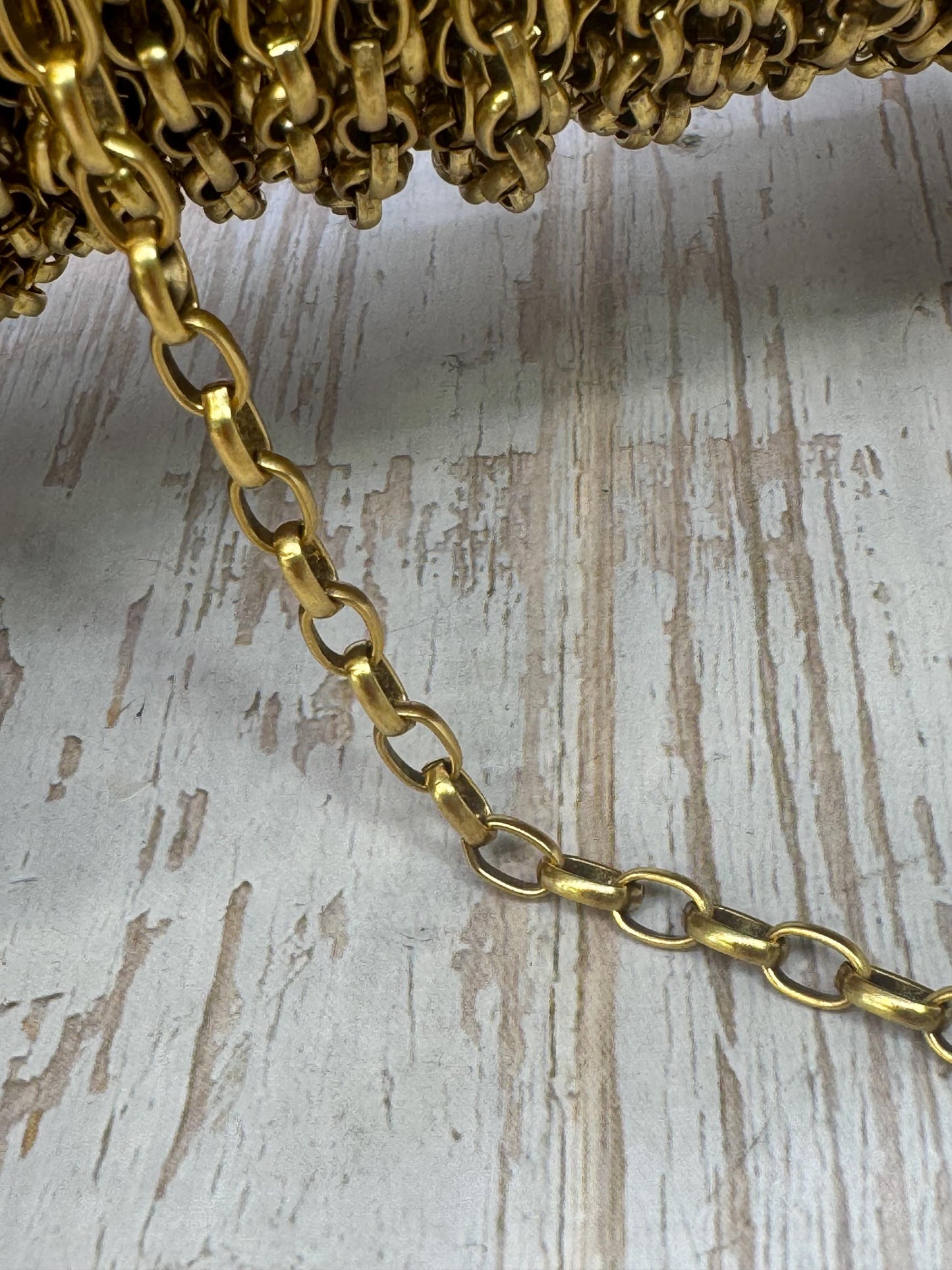 Chaîne Rolo Ovale Lisse, Plaqué Or 18 carats Vieilli - G121-CH