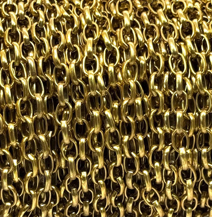 Chaîne Rolo Ovale Lisse, Plaqué Or 18 carats Vieilli - G121-CH