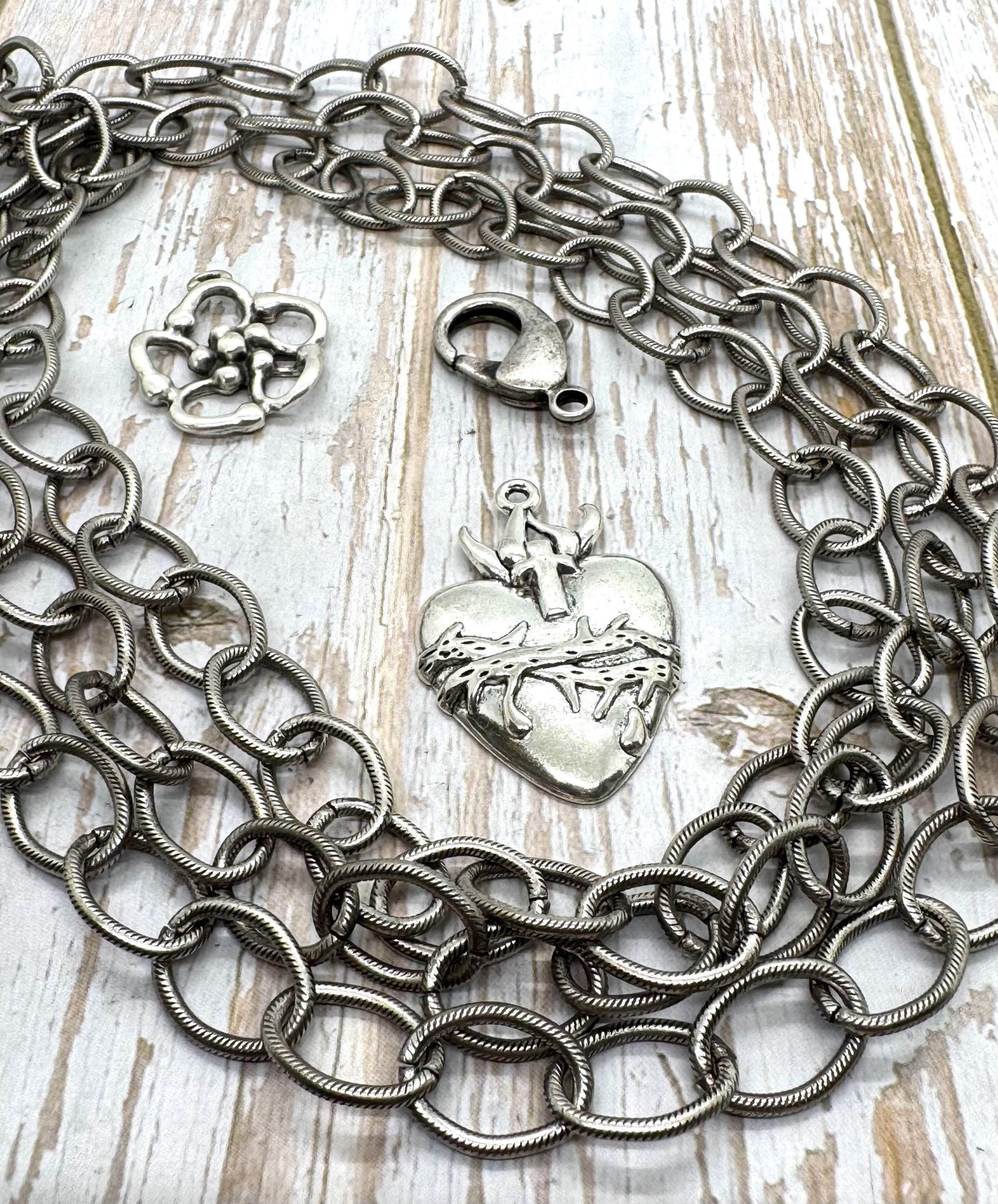 Large Oval Cable Chain, Antiqued Pewter Plated - P015-CH