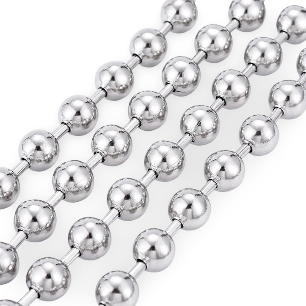 8mm Oversized Ball Chain, Stainless Steel