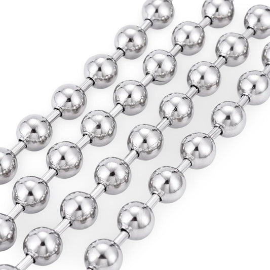 6mm Ball Chain, Stainless Steel