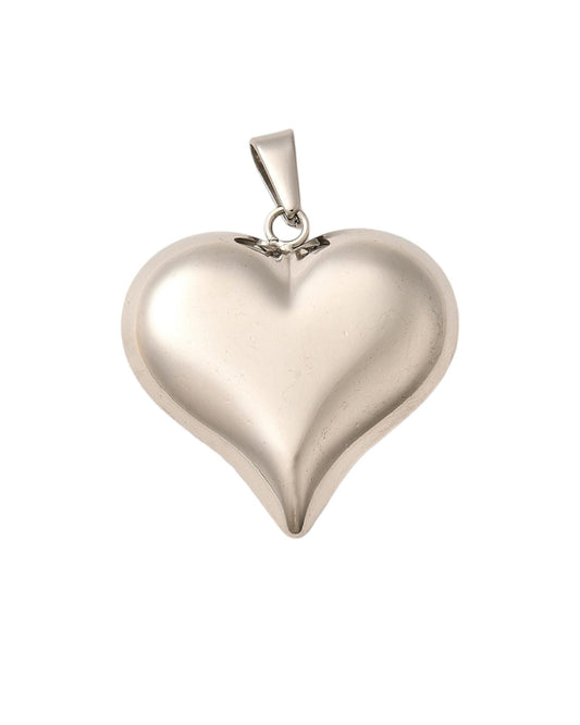 Puffy Heart Charm, Stainless Steel - SS025