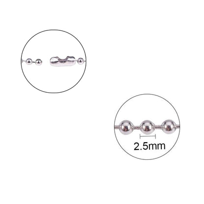 2.5mm Ball Chain, Stainless Steel