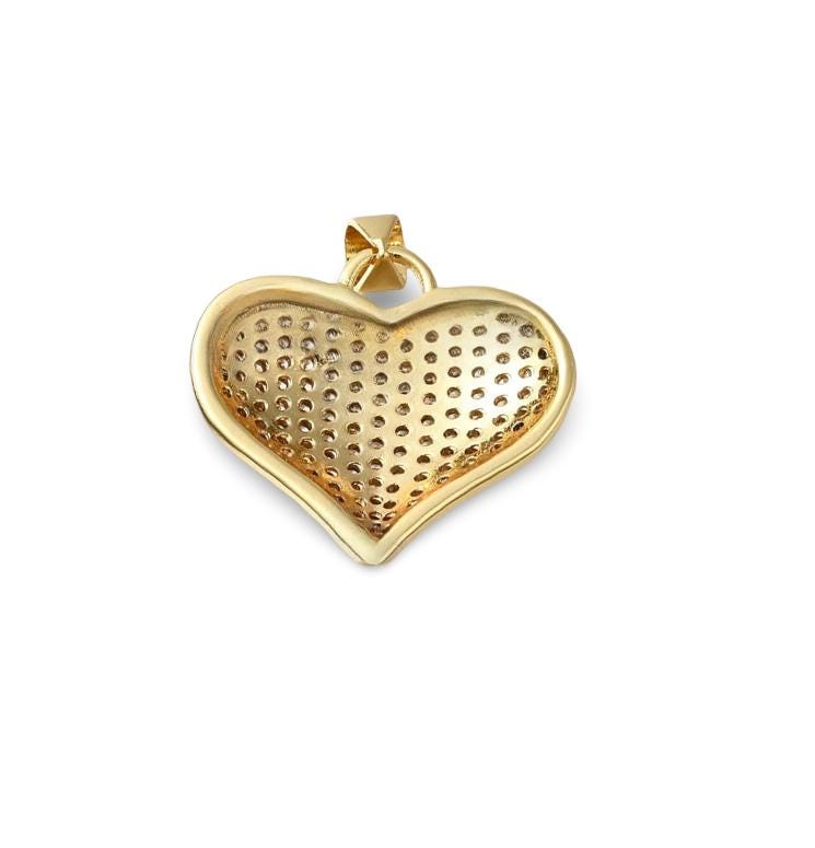 Micro Pave Heart Pendant, 18k Gold Plated - SY072
