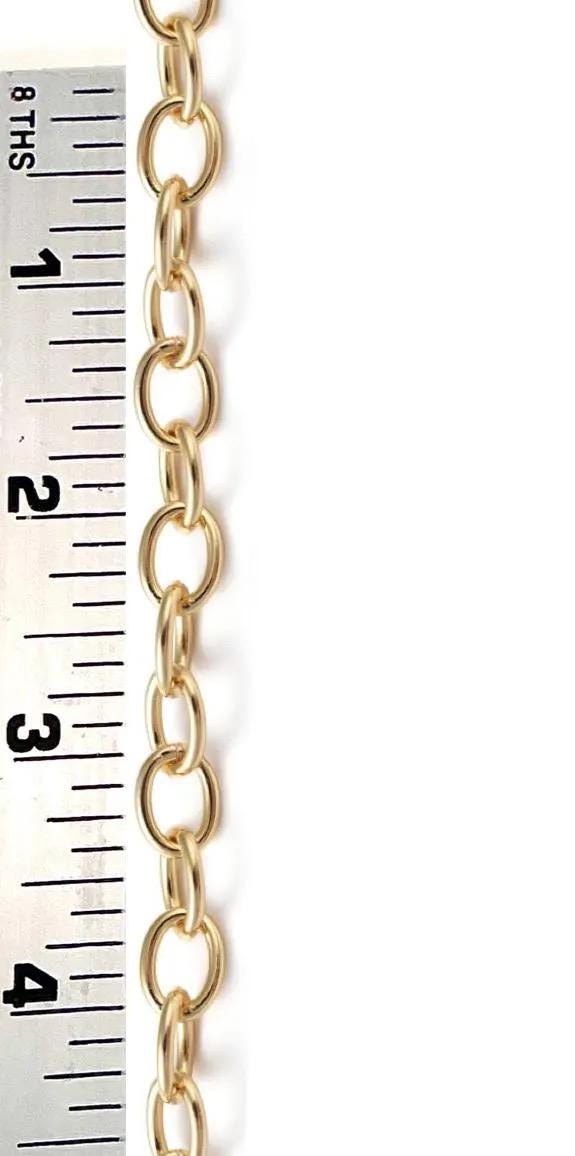 Smooth Oval Cable Chain, Shiny 18k Gold Plated
