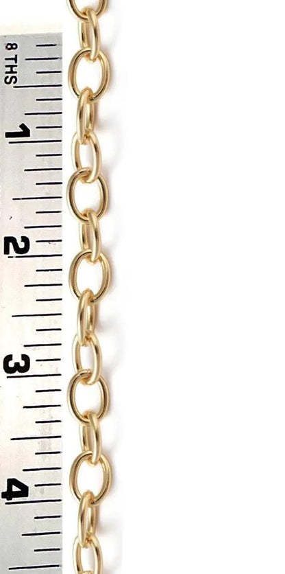 Smooth Oval Cable Chain, Shiny 18k Gold Plated