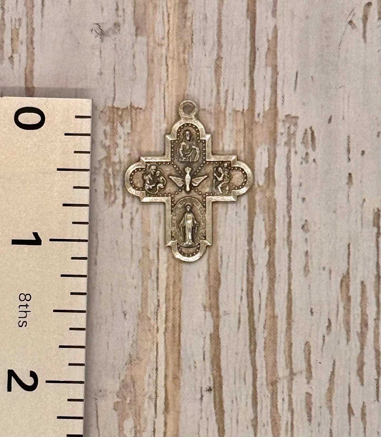 Double-Sided Ornate Cross Charm, Antiqued Pewter - PT387