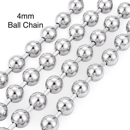 4mm Ball Chain, Stainless Steel